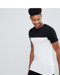 ASOS DESIGN Tall Muscle Fit T Shirt With Contrast Yoke In White