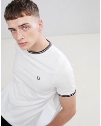 Fred Perry Twin Tipped T Shirt In White