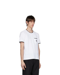 Kenzo White Pique Tiger Crest Pocket T Shirt
