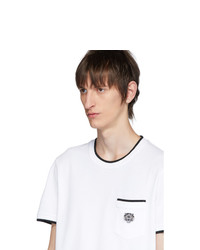 Kenzo White Pique Tiger Crest Pocket T Shirt