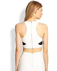 Elizabeth and James Ava Cropped Mesh Detail Top