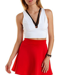 Charlotte Russe Strappy Color Block Crop Top