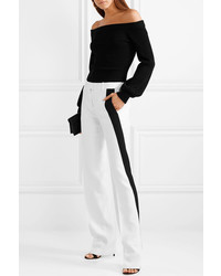 Michael Kors Collection Striped Stretch Crepe Wide Leg Pants
