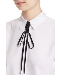 Theory Anesha Sartorial Ribbon Tie Cotton Shirt