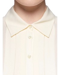 Nobrand Pleat Placket Contrast Cuff Crepe Shirt