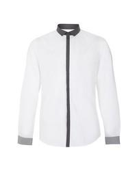 Topman Contrast Trimmed Dress Shirt White Medium
