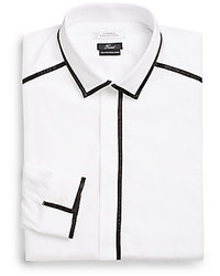Versace Contrast Trim Cotton Dress Shirt