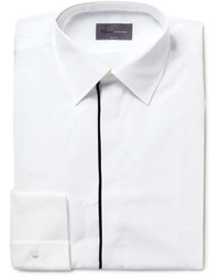 Kilgour White Slim Fit Contrast Tipped Cotton Shirt