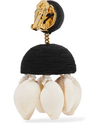 Rebecca de Ravenel Aquazzura Riviera Cord Bead And Shell Clip Earrings