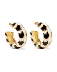 Kenneth Jay Lane Gold Plated And Enamel Earrings