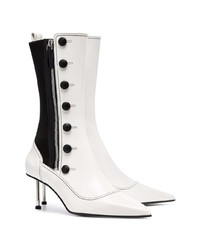 Alexander McQueen White 65 Two Tone Leather Boots