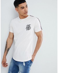 DFND Curved Hem T Shirt With Sleeve Tape