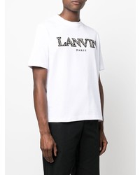 Lanvin Logo Embroidered Short Sleeve T Shirt