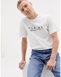Parlez T Shirt With Embroidered Sportswear Logo In White