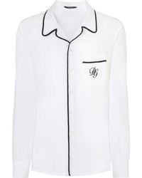 Dolce & Gabbana Contrast Trim Dg Embroidery Shirt
