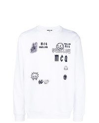 White and Black Embroidered Sweatshirt