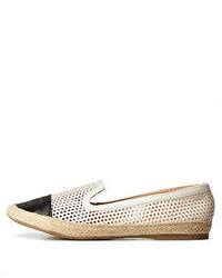 Charlotte Russe Perforated Cap Toe Smoking Slipper Loafers