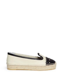 Alexander McQueen Two Tone Stud Nappa Leather Espadrilles