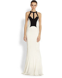 ABS by Allen Schwartz Abs Caged Two Tone Jersey Gown
