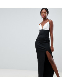 Asos Tall Asos Design Tall Mono Plunge Cami Maxi Dress With Thigh Split