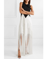 Givenchy Fringed Ed Wool Crepe Gown