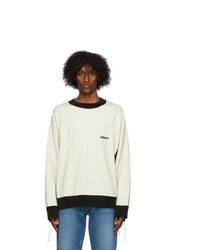 White and Black Fleece Sweatshirt