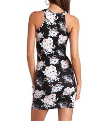 Charlotte Russe Racer Front Floral Bodycon Dress
