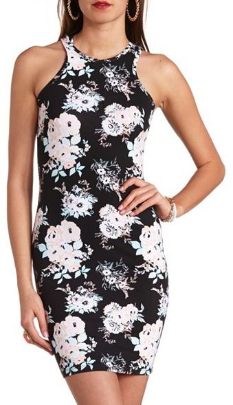 charlotte russe black floral dress