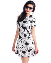 Choies Cute Daisy Print A Line Dress