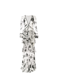 Marchesa Notte Embroidered Lace Dress