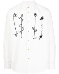 Paul Smith Floral Embroidered Long Sleeve Shirt
