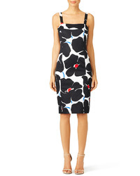 Boutique Moschino Mod Black And White Flower Sheath