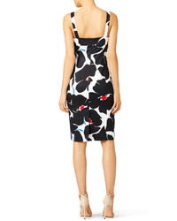 Boutique Moschino Mod Black And White Flower Sheath