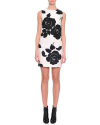 Dolce & Gabbana Floral Print Shift Dress Blackwhite