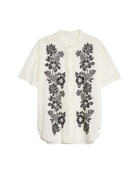 Saint Laurent Embroidered Flower Shirt