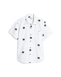Obey Floral Short Sleeve Organic Cotton Button Up Shirt