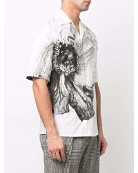 Alexander McQueen Flower Print Cotton Shirt