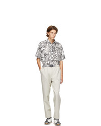 Fendi White Joshua Vides Edition Silk Short Sleeve Shirt