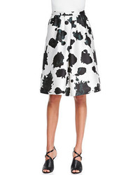Smythson Whit Cow Print A Line Skirt