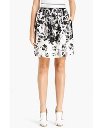 White and Black Floral Skirt