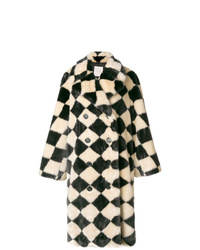 Marco De Vincenzo Diamond Pattern Faux Fur Coat