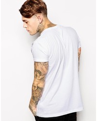 Asos T Shirt With Geo Tribal Yoke Print And Rolled Sleeve Skater Fit