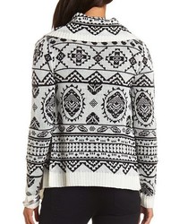 Charlotte Russe Aztec Cascade Cardigan Sweater