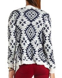 Charlotte Russe Slub Aztec Cascade Cardigan Sweater