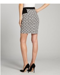 Romeo & Juliet Couture Black And White Geometric Pencil Skirt