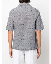 Officine Generale Geometric Print Cotton Shirt