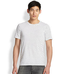 White and Black Geometric T-shirt
