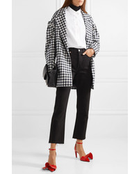 Mother of Pearl Emmett Faux Pearl Embellished Gingham Wool Jacket