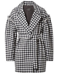 Mother of Pearl Emmett Faux Pearl Embellished Gingham Wool Jacket