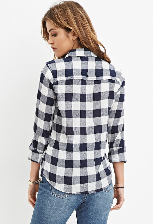 Gingham shirt forever top 21